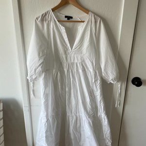White poplin beach dress